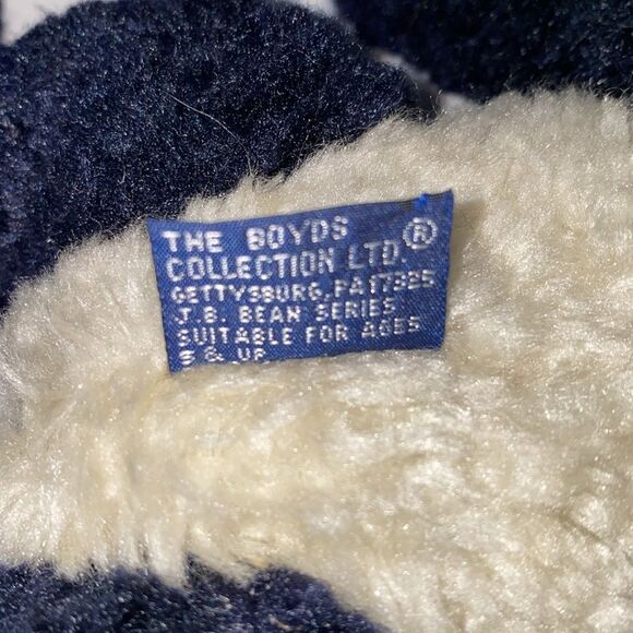 Vintage Boyds Bear Ogden Jointed Plush Panda Bear with Purple Bow 1985-1996 - Picture 8 of 13